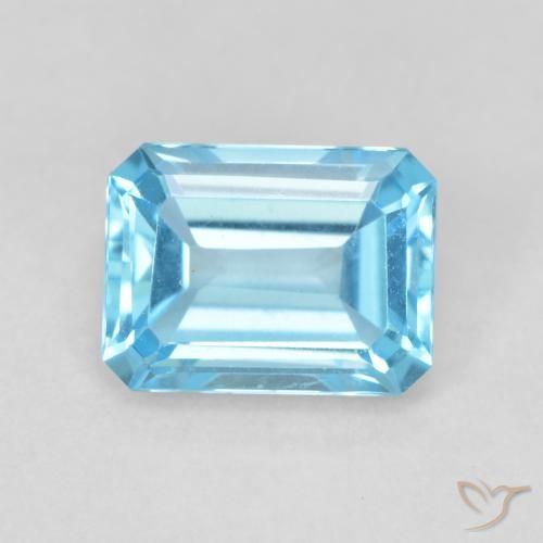 2.02ct طبيعي الأزرق السويسري توباز, قص الزمرد, VVS