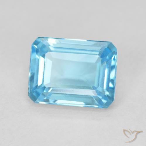 1.92ct طبيعي الأزرق السويسري توباز, قص الزمرد, VVS