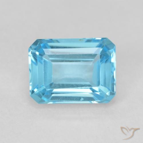 2.19ct طبيعي الأزرق السويسري توباز, قص الزمرد, VVS