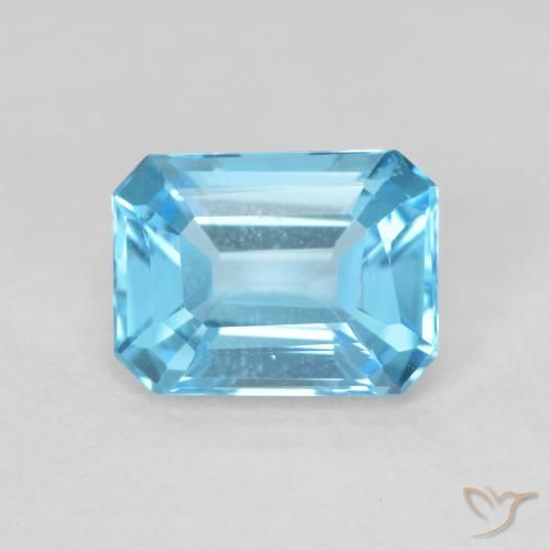 1.90ct طبيعي الأزرق السويسري توباز, قص الزمرد, VVS