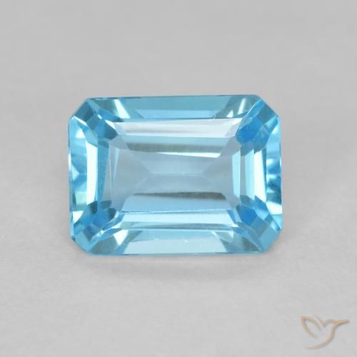 1.78ct طبيعي الأزرق السويسري توباز, قص الزمرد, VVS