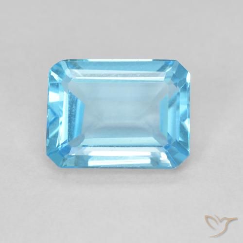 1.70ct طبيعي الأزرق السويسري توباز, قص الزمرد, VVS