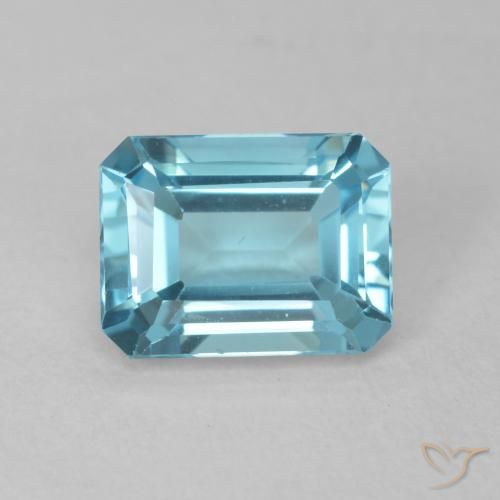 2.07ct طبيعي أزرق فاتح توباز, قص الزمرد, VVS