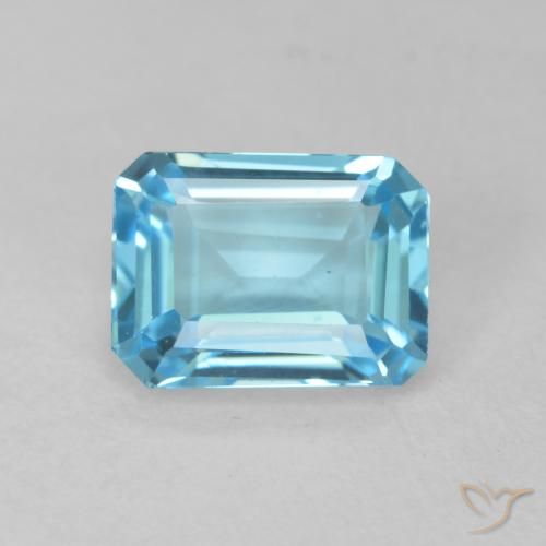2.08ct طبيعي الأزرق السويسري توباز, قص الزمرد, VVS
