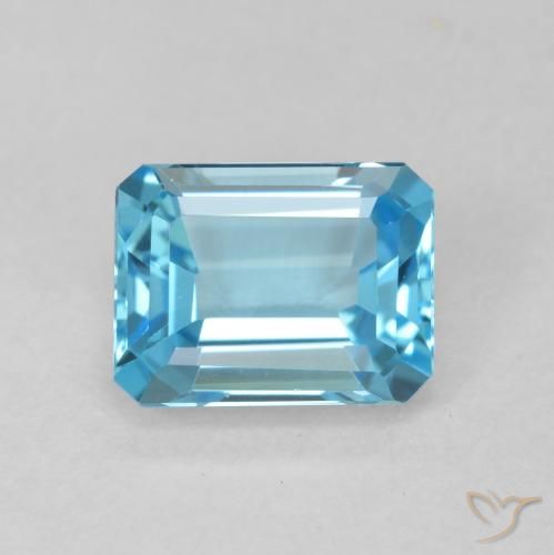 2.09ct طبيعي الأزرق السويسري توباز, قص الزمرد, VVS