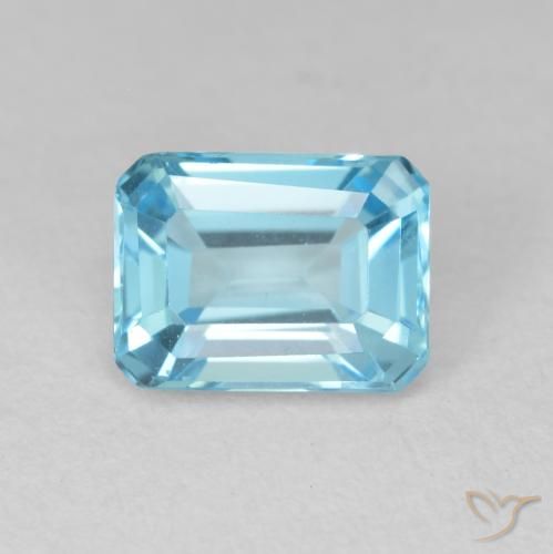 2.14ct طبيعي الأزرق السويسري توباز, قص الزمرد, VVS