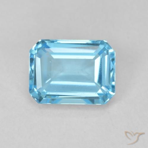 2.11ct طبيعي الأزرق السويسري توباز, قص الزمرد, VVS