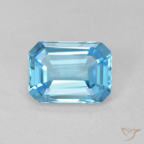 1.80ct طبيعي الأزرق السويسري توباز, قص الزمرد, VVS
