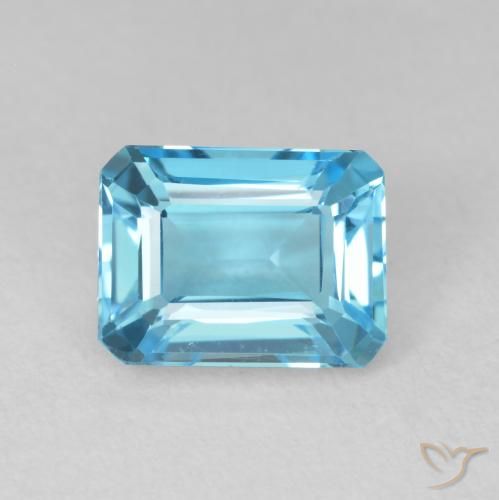 2.20ct طبيعي الأزرق السويسري توباز, قص الزمرد, VVS