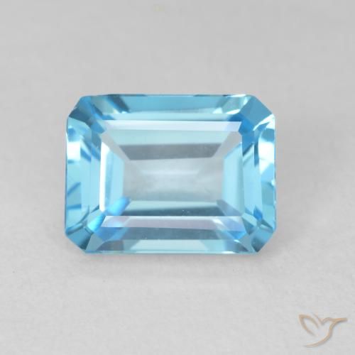 2.08ct طبيعي الأزرق السويسري توباز, قص الزمرد, VVS