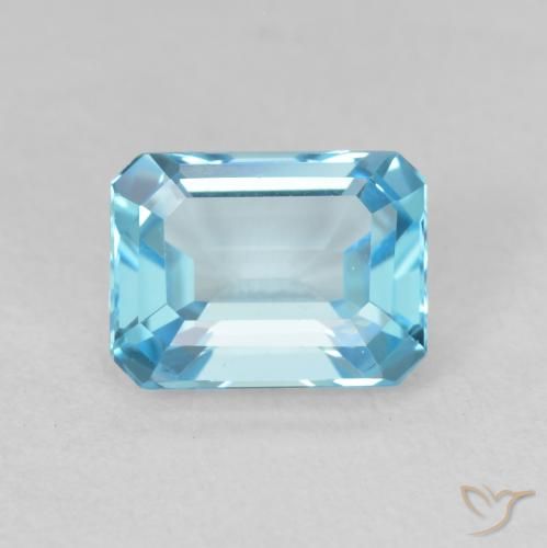 2.20ct طبيعي الأزرق السويسري توباز, قص الزمرد, VVS