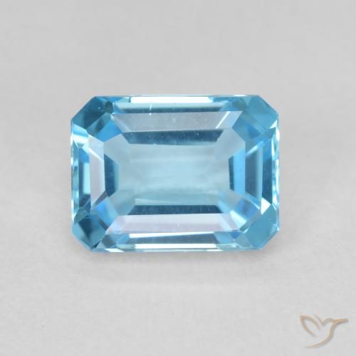 2.06ct طبيعي الأزرق السويسري توباز, قص الزمرد, VVS