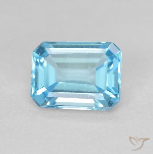 2.12ct طبيعي الأزرق السويسري توباز, قص الزمرد, VVS