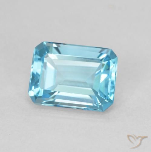 1.84ct طبيعي الأزرق السويسري توباز, قص الزمرد, VVS