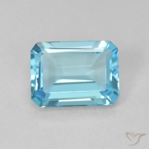 1.77ct طبيعي أزرق سماوى فاتح توباز, قص الزمرد, VVS