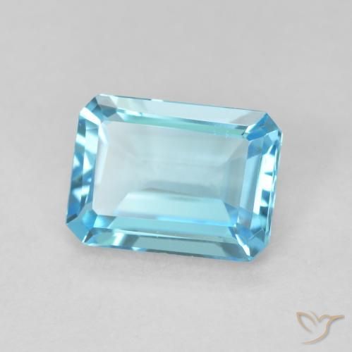 توباز أزرق سماوى فاتح طبيعي، ثمانى / قصة زمرد، 1.77 قيراط، VVS