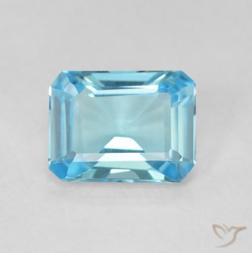 1.68ct طبيعي الأزرق السويسري توباز, قص الزمرد, VVS