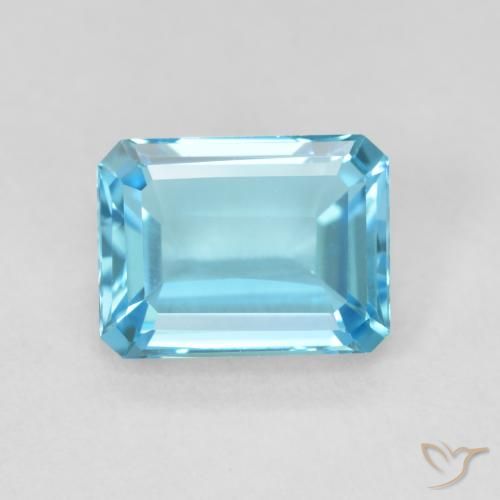 1.93ct طبيعي الأزرق السويسري توباز, قص الزمرد, VVS