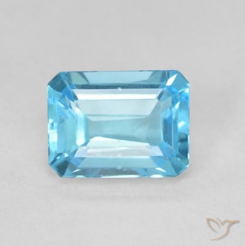 1.87ct طبيعي الأزرق السويسري توباز, قص الزمرد, VVS