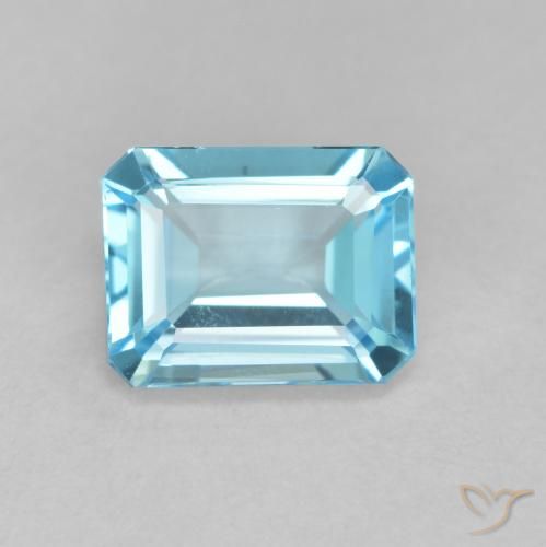 1.95ct طبيعي الأزرق السويسري توباز, قص الزمرد, VVS