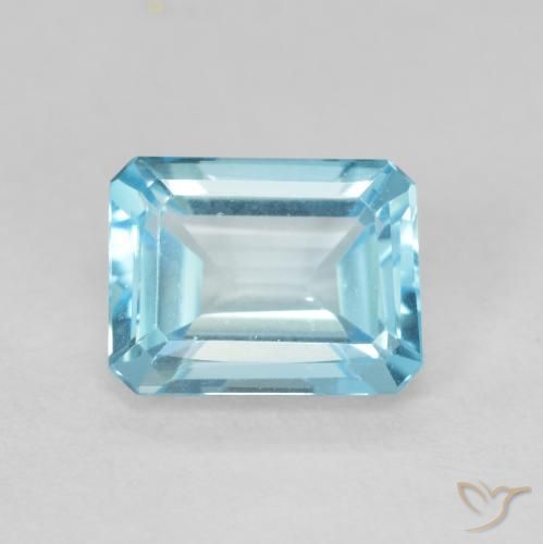 1.97ct طبيعي أزرق فاتح توباز, قص الزمرد, VVS