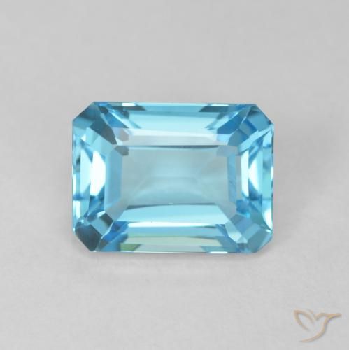 2.02ct طبيعي الأزرق السويسري توباز, قص الزمرد, VVS
