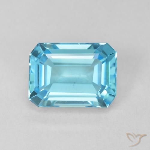 2.08ct طبيعي الأزرق السويسري توباز, قص الزمرد, VVS