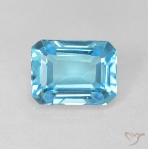 2.08ct طبيعي الأزرق السويسري توباز, قص الزمرد, VVS