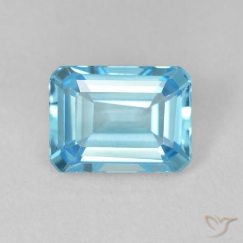 1.95ct طبيعي الأزرق السويسري توباز, قص الزمرد, VVS