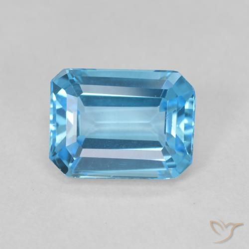 1.97ct طبيعي الأزرق السويسري توباز, قص الزمرد, VVS-VS
