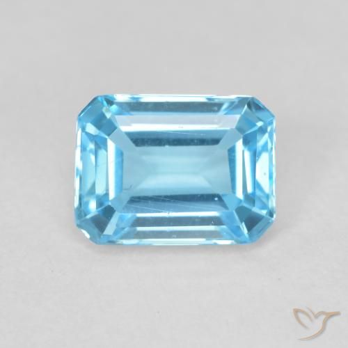 1.98ct طبيعي الأزرق السويسري توباز, قص الزمرد, VVS-VS