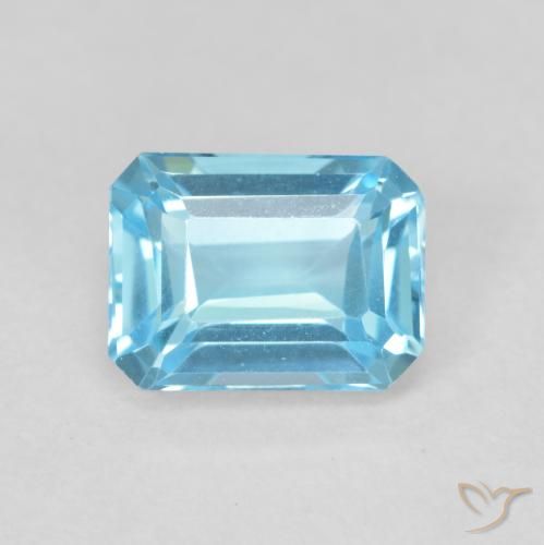 2.13ct طبيعي الأزرق السويسري توباز, قص الزمرد, VVS-VS