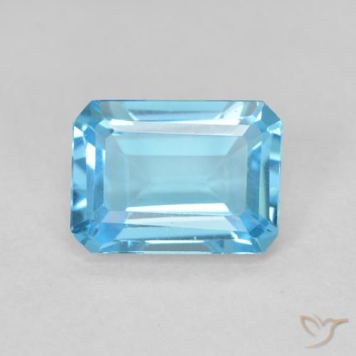 1.83ct طبيعي الأزرق السويسري توباز, قص الزمرد, VVS-VS