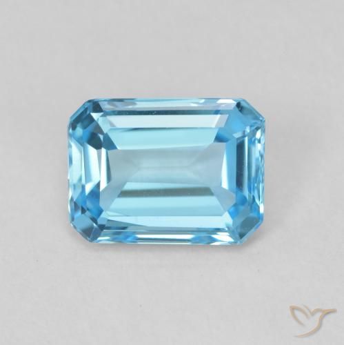 1.80ct طبيعي الأزرق السويسري توباز, قص الزمرد, VVS-VS