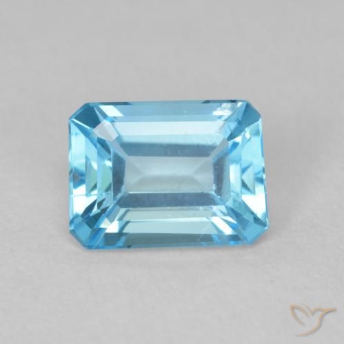 1.89ct طبيعي الأزرق السويسري توباز, قص الزمرد, VVS-VS