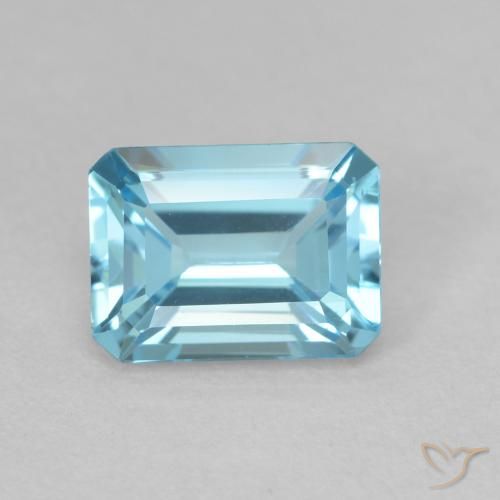 2.02ct طبيعي أزرق فاتح توباز, قص الزمرد, VVS-VS
