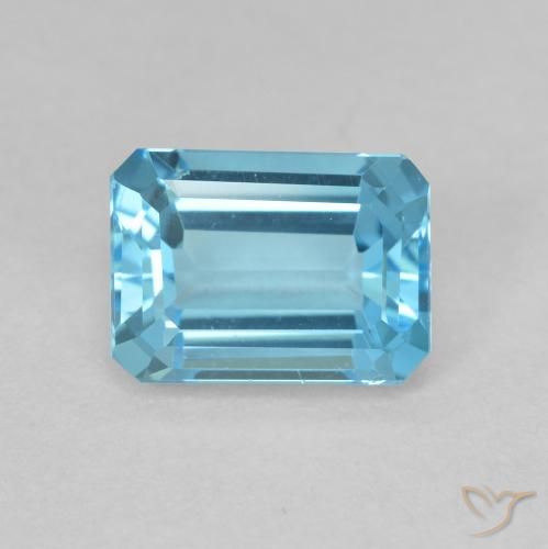 2.10ct طبيعي الأزرق السويسري توباز, قص الزمرد, VVS-VS