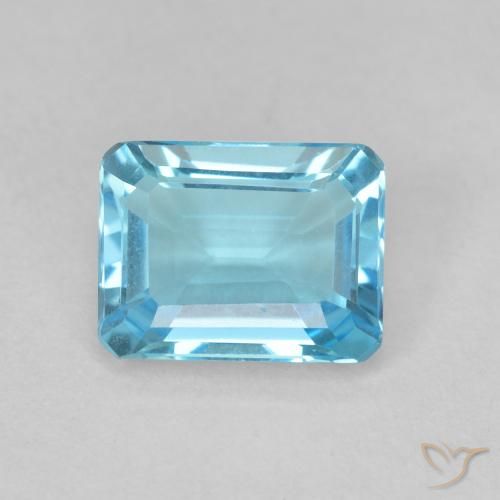 1.79ct طبيعي أزرق فاتح توباز, قص الزمرد, VVS-VS