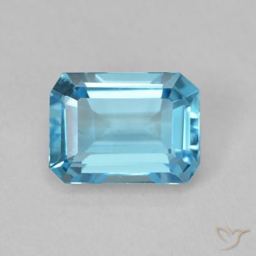 2.00ct طبيعي الأزرق السويسري توباز, قص الزمرد, VVS-VS