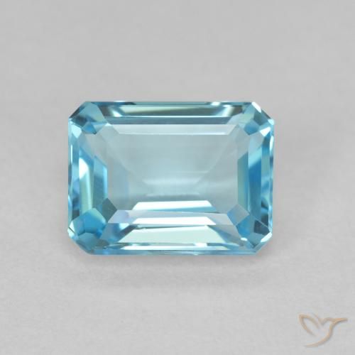 2.08ct طبيعي أزرق فاتح توباز, قص الزمرد, VVS-VS