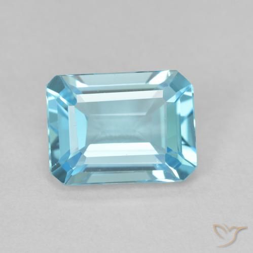 1.94ct طبيعي أزرق فاتح توباز, قص الزمرد, VVS-VS