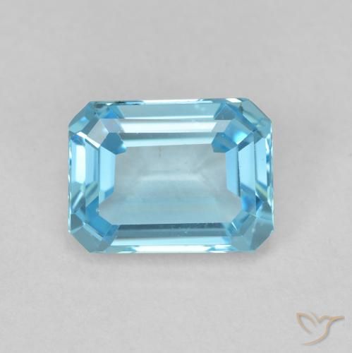 2.00ct طبيعي الأزرق السويسري توباز, قص الزمرد, VVS-VS