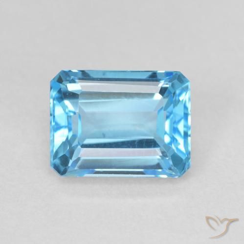 2.18ct طبيعي الأزرق السويسري توباز, قص الزمرد, VVS