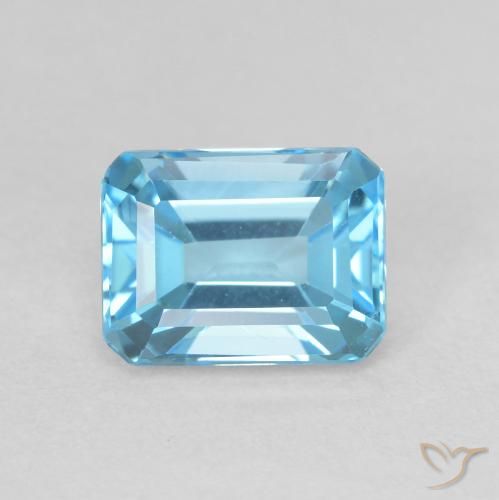 2.20ct طبيعي الأزرق السويسري توباز, قص الزمرد, VVS