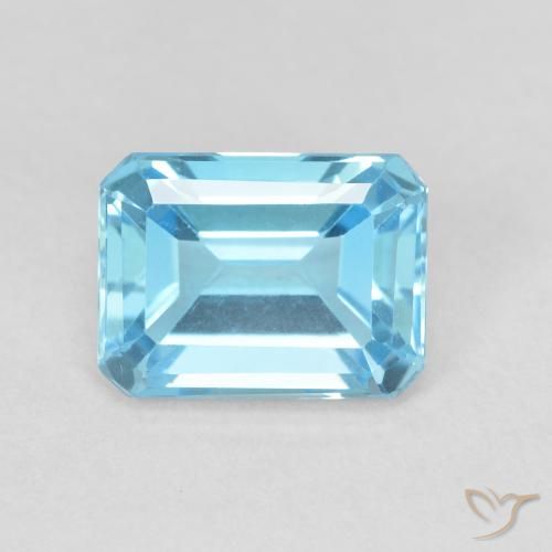 2.17ct طبيعي الأزرق السويسري توباز, قص الزمرد, VVS