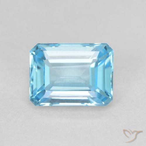 2.04ct طبيعي الأزرق السويسري توباز, قص الزمرد, VVS