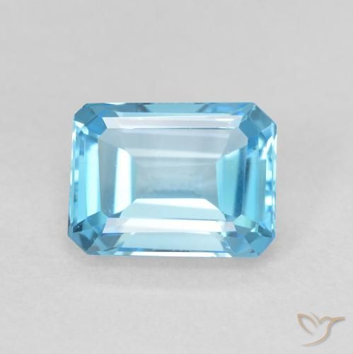 2.06ct طبيعي الأزرق السويسري توباز, قص الزمرد, VVS