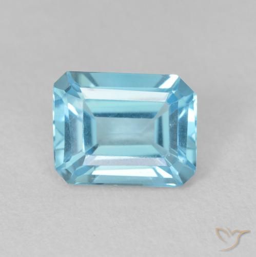 1.89ct طبيعي الأزرق السويسري توباز, قص الزمرد, VVS