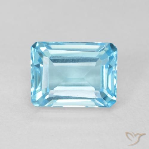 2.35ct طبيعي الأزرق السويسري توباز, قص الزمرد, VVS-VS