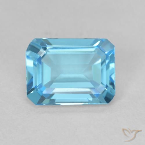 1.74ct طبيعي الأزرق السويسري توباز, قص الزمرد, VVS